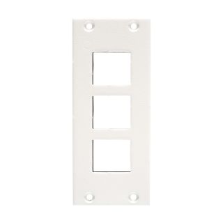 Frontblech 3 x Keystone, 2 HE, 1 BE für SYS-Gehäuseserien, Farbe: RAL9010