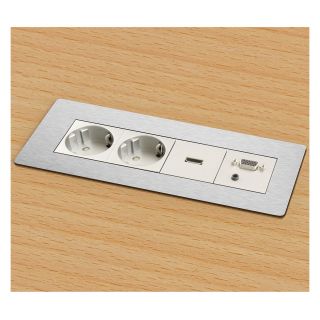 SYSWALL Tischeinbaurahmen Tischeinbaurahmen für 4 Module, RAL 9006; Tiefe: 90 mm, Farbe: grau