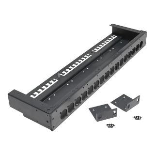 19 Panel mit 16 x A / B Stanzung fr 4 x SBC13-Module , 1 HE; Tiefe: 140 mm