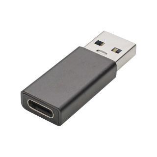 Adapter USB | USB 3.0 Stecker (Typ A)/USB-C-Buchse gerade, schwarz