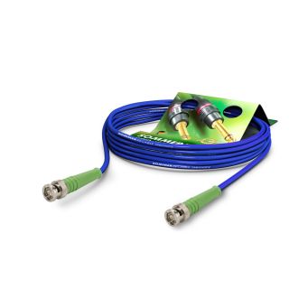 Video-Patchkabel HD-SDI (HDTV) SC-Vector 0.8/3.7, 1  x  0.50 mm² | BNC / BNC, DAMAR & HAGEN | 2,00m | blau | grün