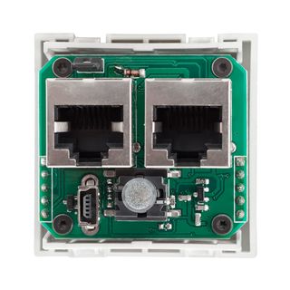 Tastermodul, 4-fach, RS232 4-fach-Tastermodul, RS232 mit LED-Beleuchtung, Baugre: 45x45 mm, Kunststoff, Farbe: alusilber | W45KSAP-RS232