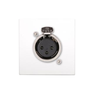 Anschluss-Modul XLR fem. —> Schraubklemme, Baugröße: 45x45 mm, Kunststoff, Farbe: alusilber | W45KSCP-1XF-S