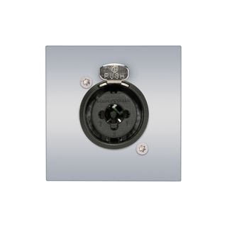 Anschluss-Modul XLR / Klinke-Combo fem. ?> Schraubklemme, Baugre: 45x45 mm, Kunststoff, Farbe: alusilber | W45KSCP-1XJ-S