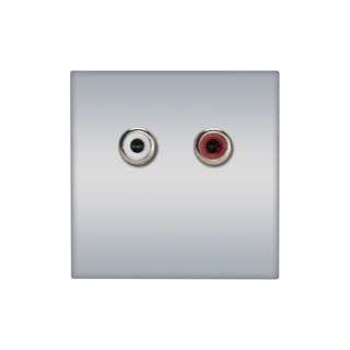 Anschluss-Modul 2 x RCA Audio rot / wei fem. ?> Schraubklemme, Baugre: 45x45 mm, Kunststoff, Farbe: alusilber | W45KSCP-C2A-S