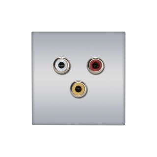 Anschluss-Modul 3 x RCA A/V gelb / rot / wei fem. ?> Schraubklemme, Baugre: 45x45 mm, Kunststoff, Farbe: alusilber | W45KSCP-C3A-S