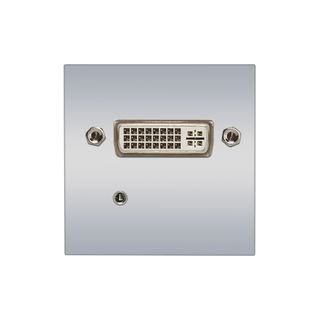Anschluss-Modul DVI fem. + 3,5 mm Stereoklinke fem. ?> Schraubklemme, Baugre: 45x45 mm, Kunststoff, Farbe: alusilber | W45KSCP-DVI-S