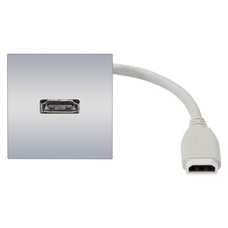 Anschluss-Modul HDMI fem. ?> 0,20 m Kabelpeitsche HDMI fem., Baugre: 45x45 mm, Kunststoff, Farbe: grau | W45KSCP-HD-C