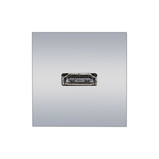 Anschluss-Modul HDMI fem. ?> Schraubklemme, Baugre: 45x45 mm, Kunststoff, Farbe: alusilber | W45KSCP-HD-S