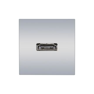Anschluss-Modul HDMI fem. —> Schraubklemme, Baugröße: 45x45 mm, Kunststoff, Farbe: alusilber | W45KSCP-HD-S