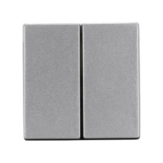 Serientaster, Doppelwippe , Baugröße: 45x45 mm, Kunststoff, Farbe: alusilber | W45KS-SK-3