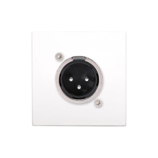 Anschluss-Modul XLR male —> Schraubklemme, Baugröße: 45x45 mm, Kunststoff, Farbe: reinweiß | W45KWCP-1XM-S