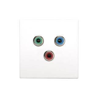 Anschluss-Modul 3 x RCA YUV rot / grn / blau fem. ?> Schraubklemme, Baugre: 45x45 mm, Kunststoff, Farbe: reinwei | W45KWCP-C3Y-S