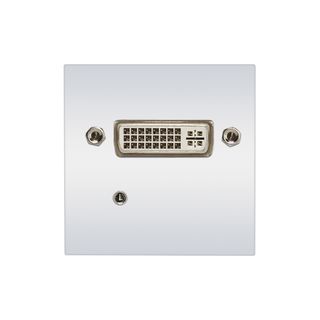 Anschluss-Modul DVI fem. + 3,5 mm Stereoklinke fem. ?> Schraubklemme, Baugre: 45x45 mm, Kunststoff, Farbe: reinwei | W45KWCP-DVI-S
