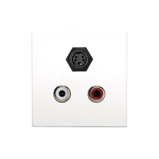 Anschluss-Modul S-Video + 2 RCA Audio rot / wei fem. ?> Schraubklemme, Baugre: 45x45 mm, Kunststoff, Farbe: reinwei | W45KWCP-SV-S