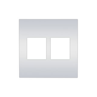 Modul mit 2 x Keystone-Ausschnitt unbestückt, 2 x plan-versenkte Keystone-Ausschnitte, Baugröße: 45x45 mm, Kunststoff, Farbe: reinweiß | W45KWFP-2KST
