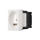 Steckdose CEE7/5, 1-fach , Baugröße: 45x45 mm,...