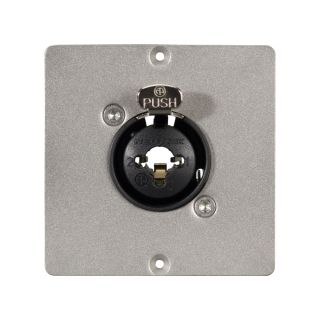 Anschluss-Modul XLR / Klinke-Combo fem. —> Schraubklemme, Baugröße: 50x50 mm, Edelstahl, Farbe: Edelstahl | W50M-CP-1XJ-S