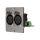 Anschluss-Modul 2 x XLR fem. —> Schraubklemme, Baugröße: 50x50 mm, Edelstahl, Farbe: Edelstahl | W50M-CP-2XF-S