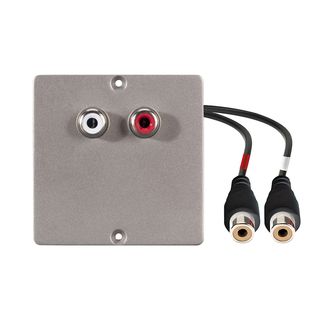 Anschluss-Modul 2 x RCA Audio rot / wei fem. ?> 0,30 m Kabelpeitsche 2 x RCA Audio rot / wei fem., Baugre: 50x50 mm, Edelstahl, Farbe: Edelstahl | W50M-CP-C2A-C
