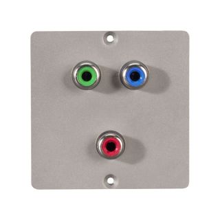 Anschluss-Modul 3 x RCA YUV rot / grün / blau fem. —> Schraubklemme, Baugröße: 50x50 mm, Edelstahl, Farbe: Edelstahl | W50M-CP-C3Y-S