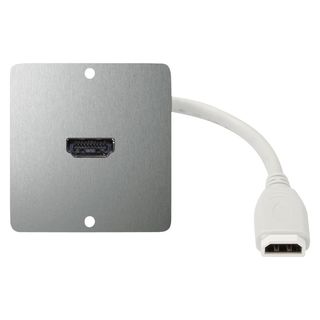 Anschluss-Modul HDMI fem. ?> 0,20 m Kabelpeitsche HDMI fem., Baugre: 50x50 mm, Edelstahl, Farbe: grau | W50M-CP-HD-C