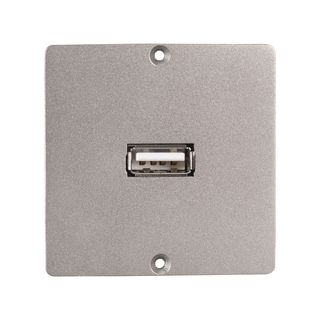 Anschluss-Modul USB-A fem. ?> Schraubklemme, Baugre: 50x50 mm, Edelstahl, Farbe: Edelstahl | W50M-CP-USB-S