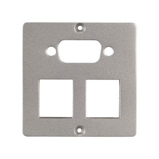 Modul mit 2 x Keystone + VGA-Ausschnitt unbestckt, VGA mit 2 x plan-versenkte Keystone-Ausschnitten, Baugre: 50x50 mm, Edelstahl, Farbe: Edelstahl | W50M-FP-2KST-VGA