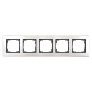 Schalterrahmen 5-fach , Baugröße: 50x50 mm, Edelstahl, Farbe: Edelstahl | W50M-SR-5