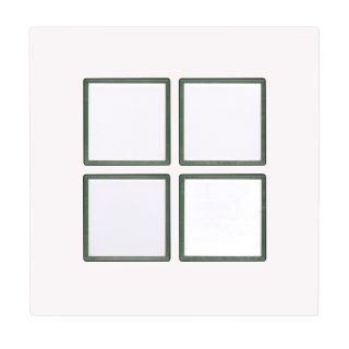 Anschluss-Modul 4-fach-Tastermodul, mit LED-Beleuchtung potentialfreie Schaltkontakte und 4-pol Steckklemme je Taste; Tiefe: 30 mm, Baugröße: 50x50 mm, Edelstahl, Farbe: reinweiß | W50W-AP-DIP