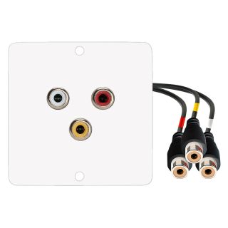 Anschluss-Modul 3 x RCA A/V gelb / rot / wei fem. ?> 0,30 m Kabelpeitsche 3 x RCA A/V gelb / rot / wei fem., Baugre: 50x50 mm, Edelstahl, Farbe: reinwei | W50W-CP-C3A-C