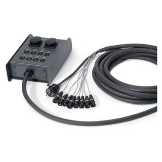 Sommer cable AES / EBU, DMX & Power System , XLR 3-pol male/XLR 3-pol female/Schuko-Einbaudose (IP54)/Schukostecker; HARTING/HICON | 02/06 | 10,00m | D