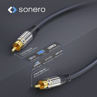 Premium 75? Digital Audio Koax Kabel mit Cinch Steckern ? 1,50m