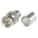 DAMAR & HAGEN BNC Crimp-Kabelstecker, gerade, nickelfarben