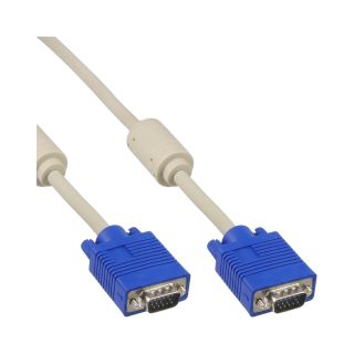 InLine S-VGA Kabel, 15pol HD Stecker / Stecker, beige, 0,3m