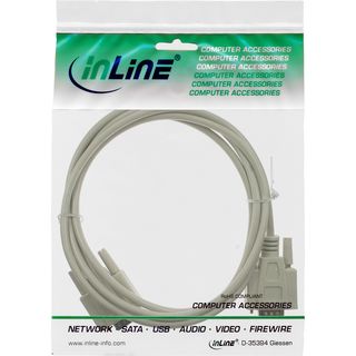 InLine Serielles Kabel, 9pol Stecker / Stecker, vergossen, 1:1 belegt, 2m