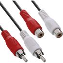 InLine® Cinch Verlängerung, 2x Cinch, Stecker /...