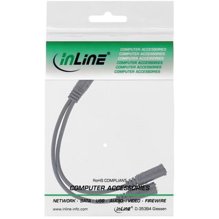 InLine Klinken Y-Kabel, 3,5mm Klinke Stecker an 2x 3,5mm Klinke Buchse, Stereo, 0,2m
