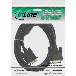 InLine DVI-D Kabel, digital 18+1 Stecker / Stecker, Single Link, 2 Ferrite, 5m