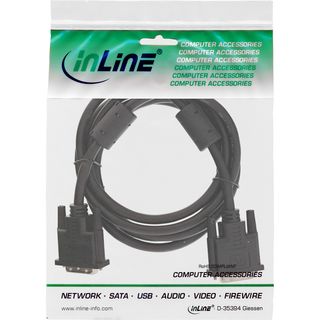 InLine DVI-D Kabel, digital 24+1 Stecker / Stecker, Dual Link, 2 Ferrite, 5m