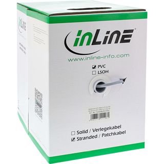 InLine Patchkabel Cat.5e, grau, SF/UTP, AWG26, PVC, CCA, 100m