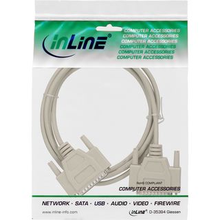 InLine Serielles Kabel, 25pol Stecker / Stecker, vergossen, 1:1 belegt, 2m