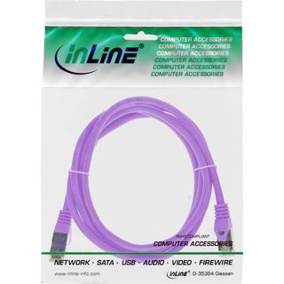 InLine Patchkabel, SF/UTP, Cat.5e, purple, 1m