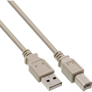 InLine USB 2.0 Kabel, A an B, beige, 0,5m