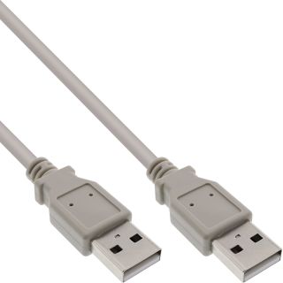 InLine USB 2.0 Kabel, A an A, beige, 2m