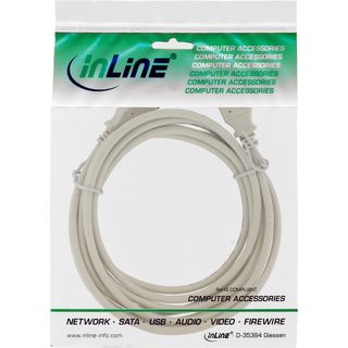 InLine USB 2.0 Kabel, A an A, beige, 3m