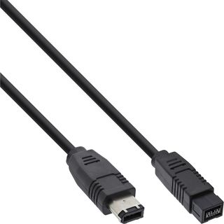 InLine FireWire Kabel, IEEE1394 6pol Stecker zu 9pol Stecker, schwarz, 3m