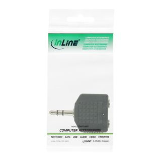InLine Audio Adapter, 3,5mm Klinke Stecker an 2x 3,5mm Klinke Buchse, Stereo