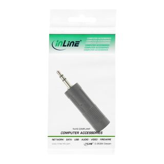 InLine Audio Adapter, 3,5mm Klinke Stecker Stereo an 6,3mm Klinke Buchse, Stereo