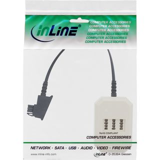 InLine TAE Adapter, TAE-F Stecker an TAE NFN + RJ11 (6P4C) Buchse, 0,2m